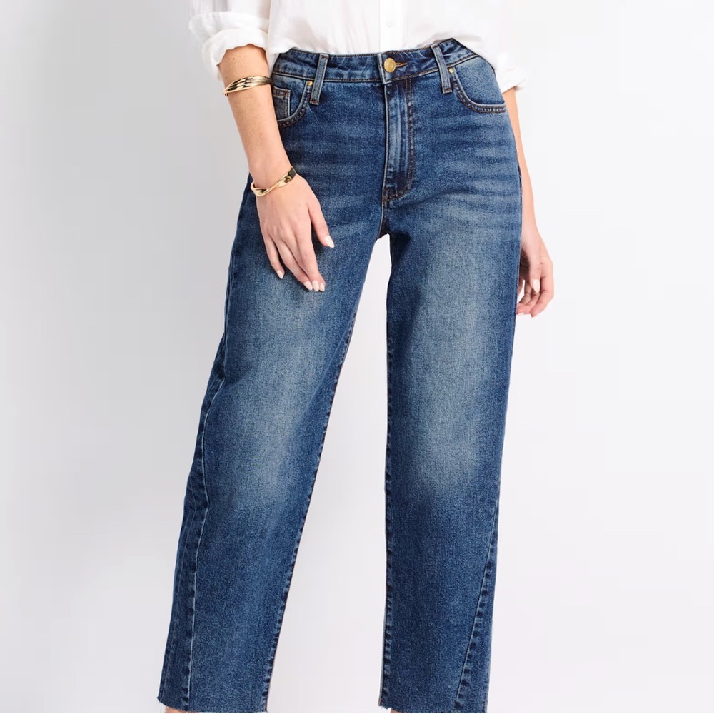 Kut from the Kloth Frayed Hem Blue Jeans